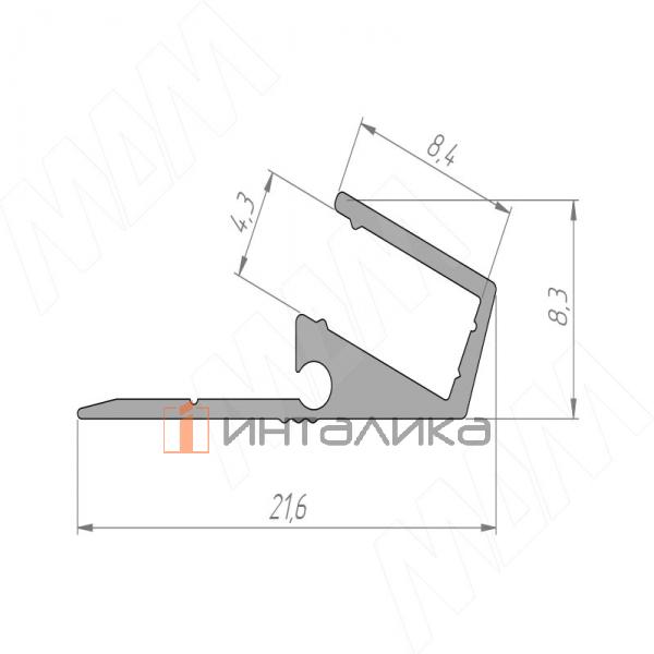 Профиль CМ9, угловой, серебро, для ленты шириной 5мм, для гибкого рассеивателя, L-3000 – 3