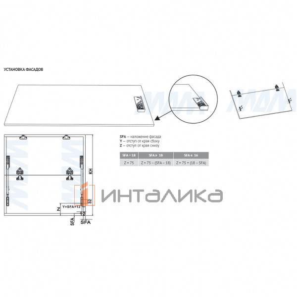 FLAP FOLD Складной подъемный механизм коэффициент мощности 6500-8500, графит – 14