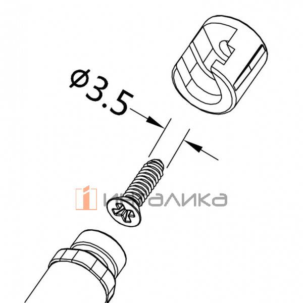 Муфта FIRMAX для рейлинга ящика Newline под саморез, пластик, серый – 6