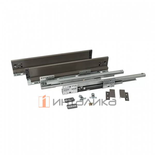 Стандартный фасадный ящик FIRMAX Smartline Push-to-Open полное выдвижение, H84, NL450, G35кг, антрацит – 3