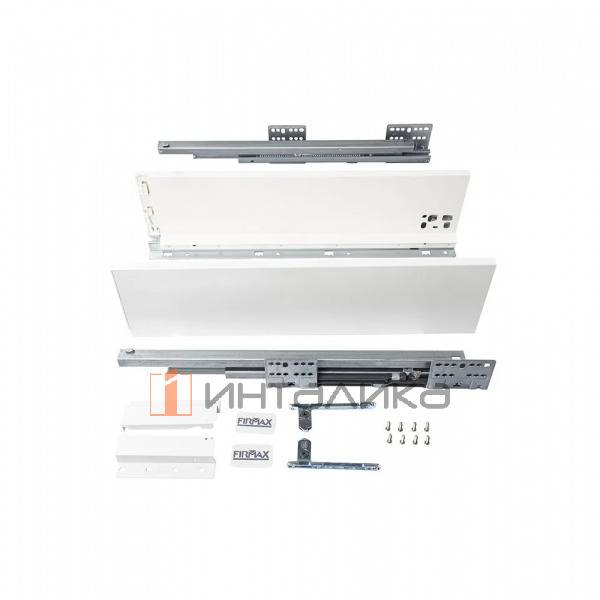 Увеличенный фасадный ящик FIRMAX Smartline Soft-Close полное выдвижение, H135, NL500, G35кг, белый – 2