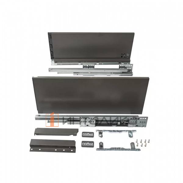 Высокий фасадный ящик FIRMAX Smartline Soft-Close полное выдвижение, H199, NL500, G35кг, антрацит – 2