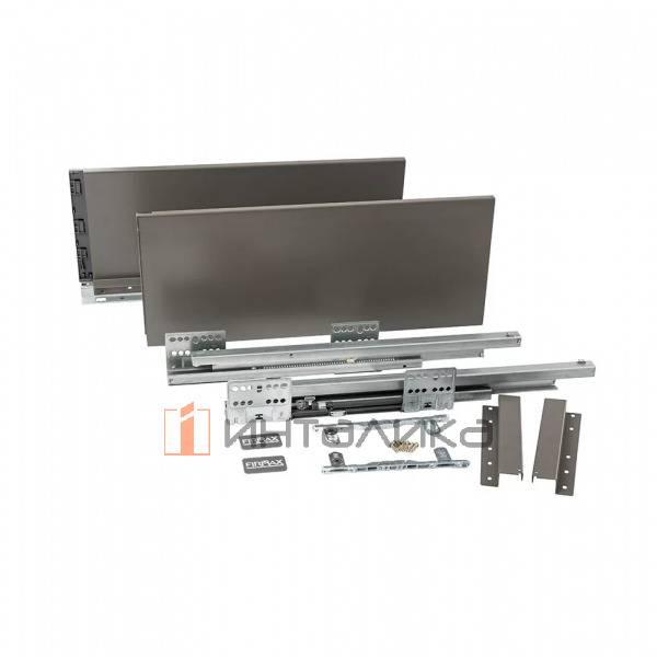 Высокий фасадный ящик FIRMAX Smartline Soft-Close полное выдвижение, H199, NL450, G35кг, антрацит – 3