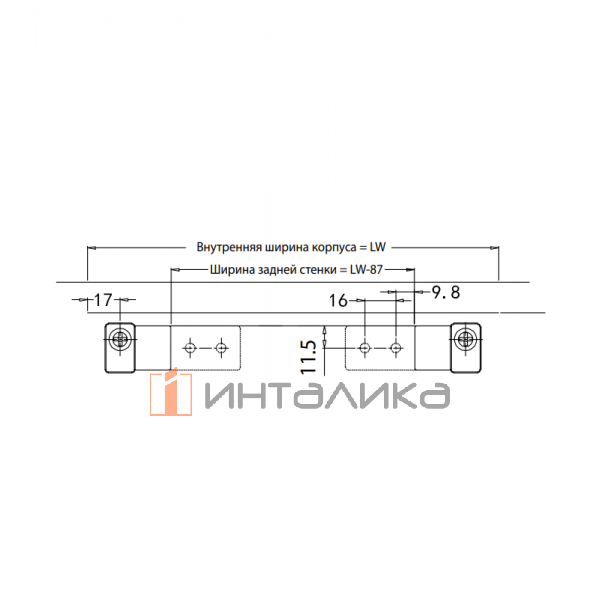 Комплект квадратных верхних рейлингов с креплениями FIRMAX Smartline, NL400, алюминий, белый – 6