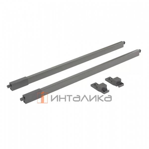 Комплект квадратных верхних рейлингов с креплениями FIRMAX Smartline, NL500, алюминий, антрацит – 1