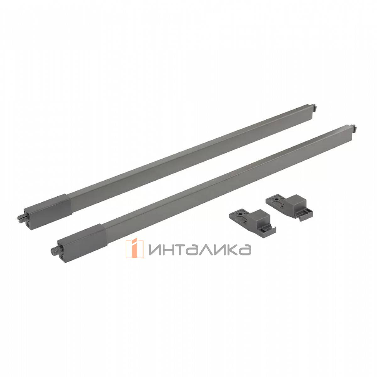 Комплект квадратных верхних рейлингов с креплениями FIRMAX Smartline, NL450, алюминий, антрацит