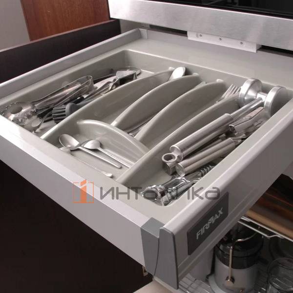 Лоток для столовых приборов FIRMAX, база 300-350, H45, пластик, серый – 5