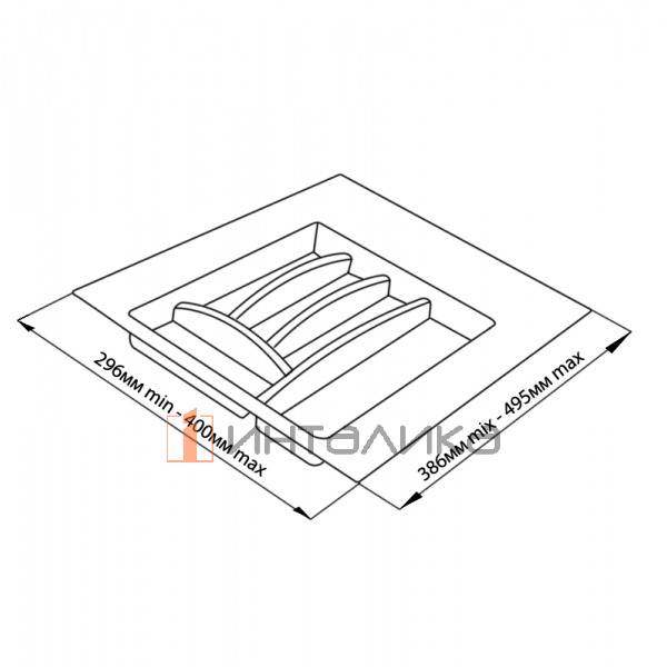 Лоток для столовых приборов FIRMAX, база 400-450, H45, пластик, антрацит – 2