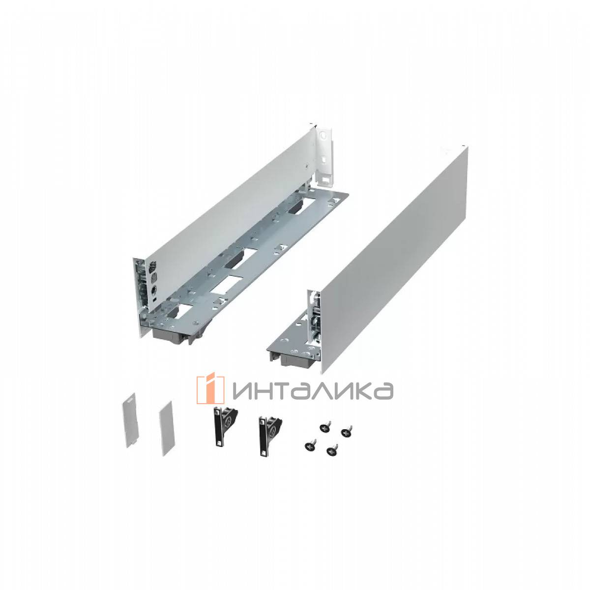 Комплект металлических боковин ALPHALUX Crystal, H95.5 Low, NL450 (боковины, крепления фасада, заглушки), белый