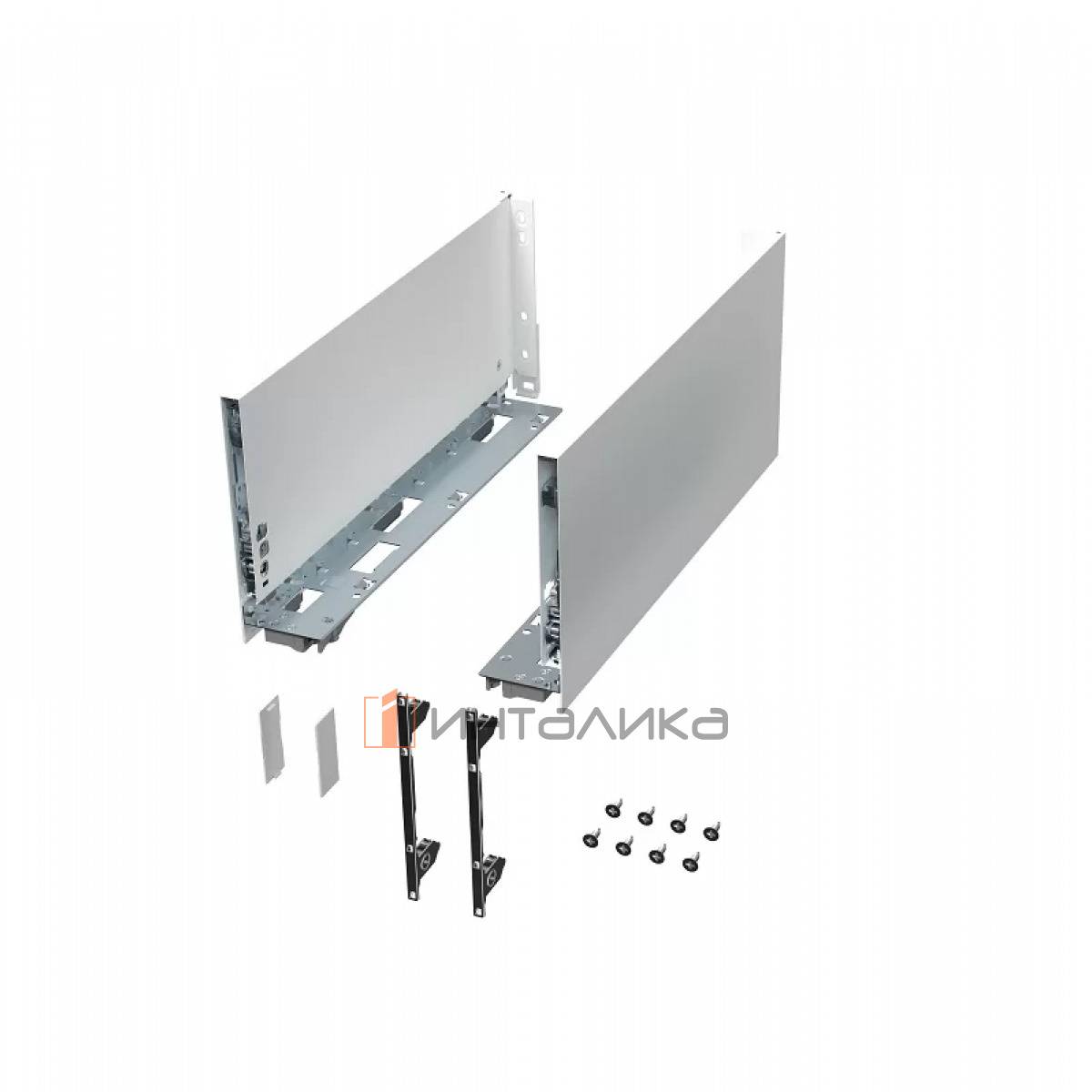 Комплект металлических боковин ALPHALUX Crystal, H180.5 High, NL500 (боковины, крепления фасада, заглушки), белый