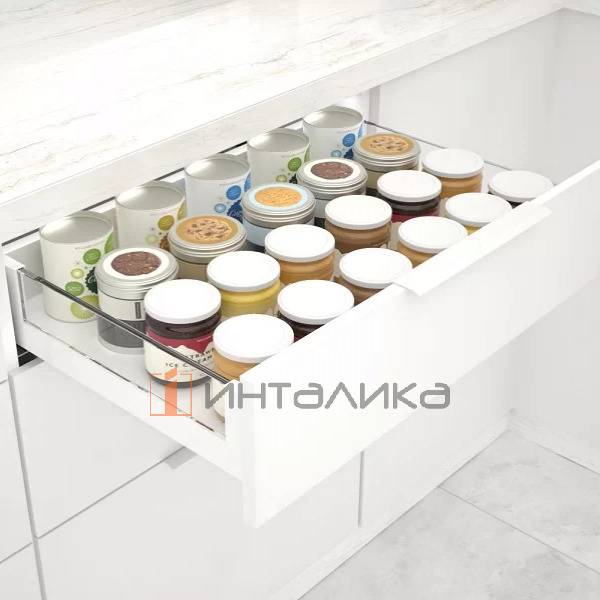 Комплект стеклянных боковин ALPHALUX Crystal, H94 Low, NL450 (боковины, крепления фасада, заглушки), белый – 2