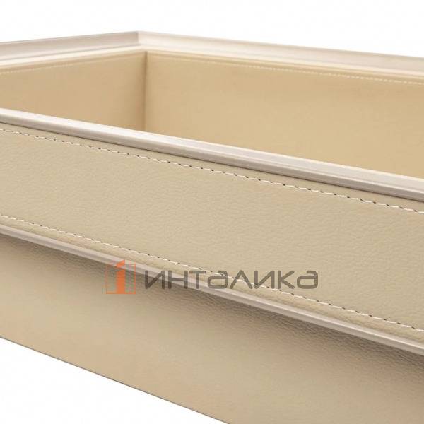 Выдвижная корзина ALPHALUX Aiden в базу 600, 564х430х140, алюминий/экокожа, G30, шампань – 3