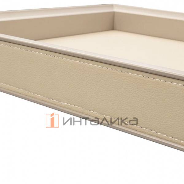 Выдвижная корзина ALPHALUX Aiden в базу 600, 564х430х68, алюминий/экокожа, G30, шампань – 2