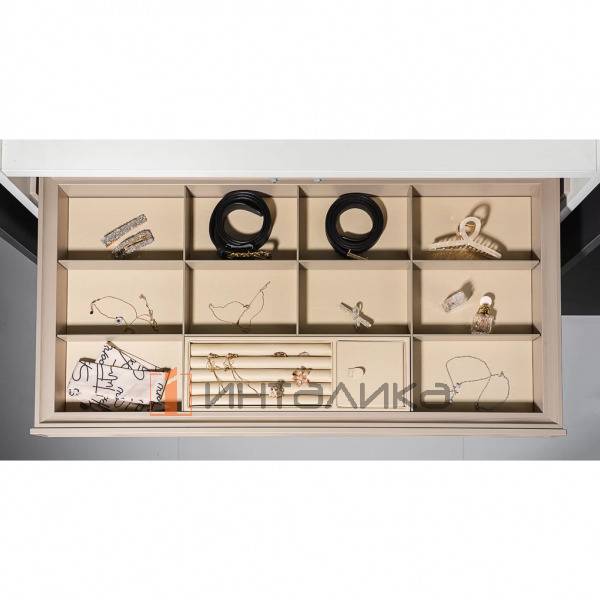 Выдвижной лоток для бижутерии ALPHALUX Aiden в базу 600, 564х430х68, алюминий/экокожа, G30, шампань – 2