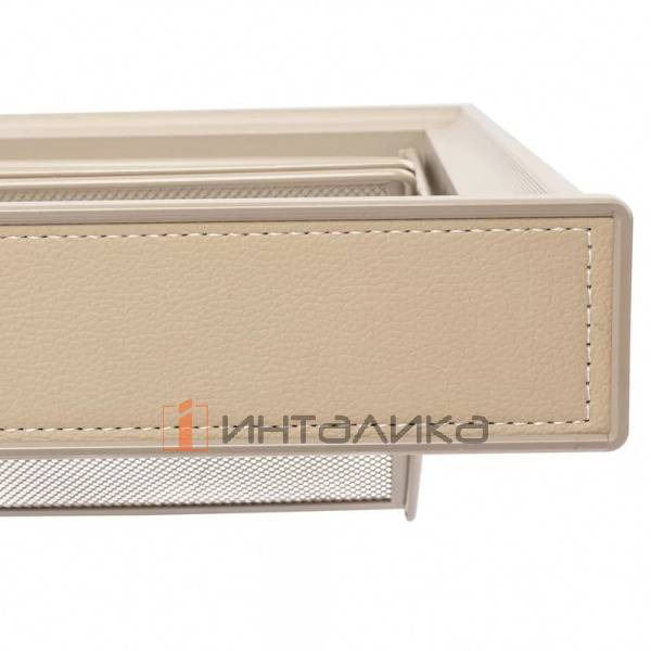 Выдвижная обувница ALPHALUX Aiden в базу 600, 564х430х150, алюминий/экокожа, G30, шампань – 3