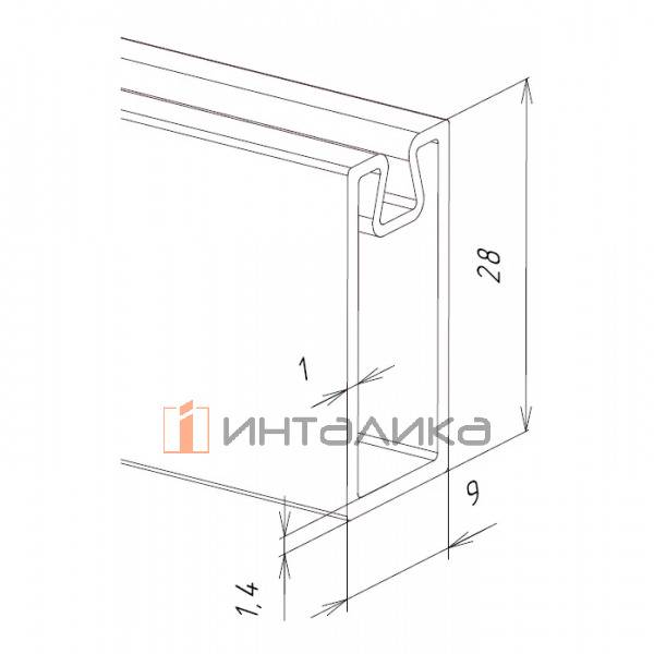 Штанга прямоугольная FIRMAX Alfa, L1000, алюминий, черный – 2