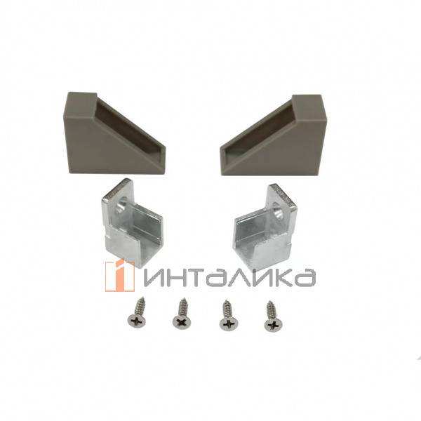 Штангодержатель прямоугольной штанги FIRMAX Alfa, боковой, серый металлик – 2