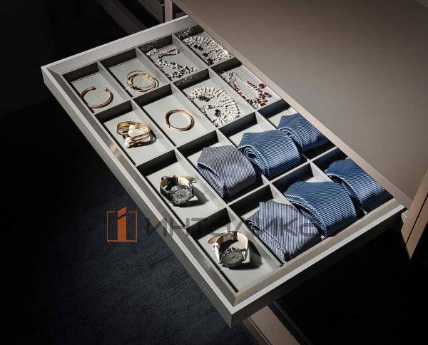 Выдвижной лоток для бижутерии FIRMAX Cora в базу 600, 564х440х51, плавное закрывание, частичное выдвижение, G20, серебристый – 2