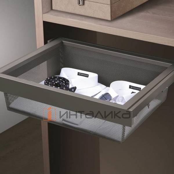 Выдвижная корзина FIRMAX Alfa в базу 900, 864х420х140, плавное закрывание, полное выдвижение, G30, серый металлик – 2