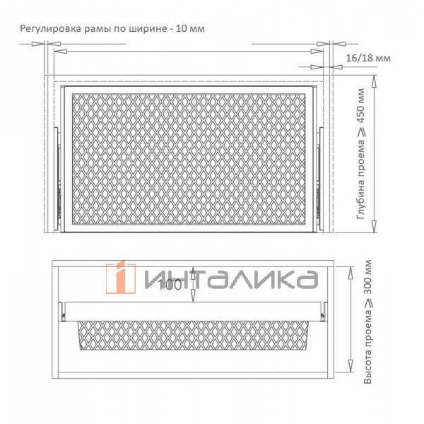 Выдвижная корзина FIRMAX Alfa в базу 900, 864х420х140, плавное закрывание, полное выдвижение, G30, серый металлик – 3