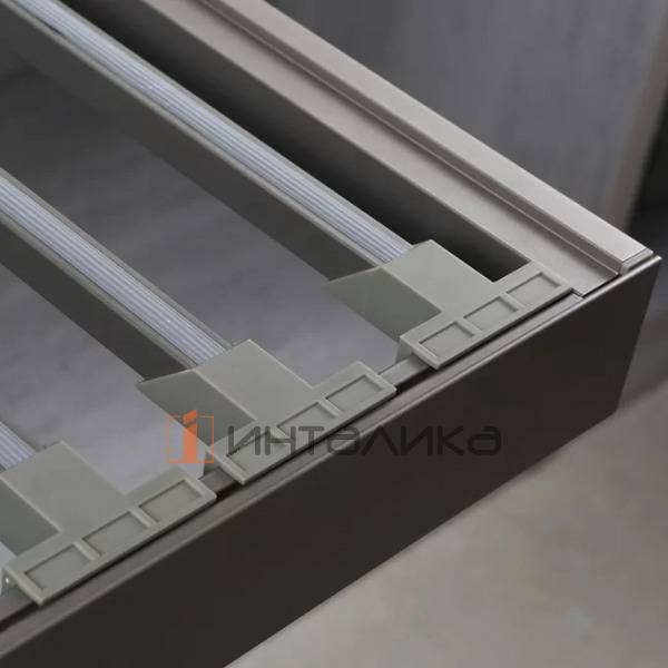 Выдвижная брючница наборного типа FIRMAX Alfa в базу 900, 13 перекладин, 864х420х56, плавное закрывание, полное выдвижение, G30, серый металлик – 3