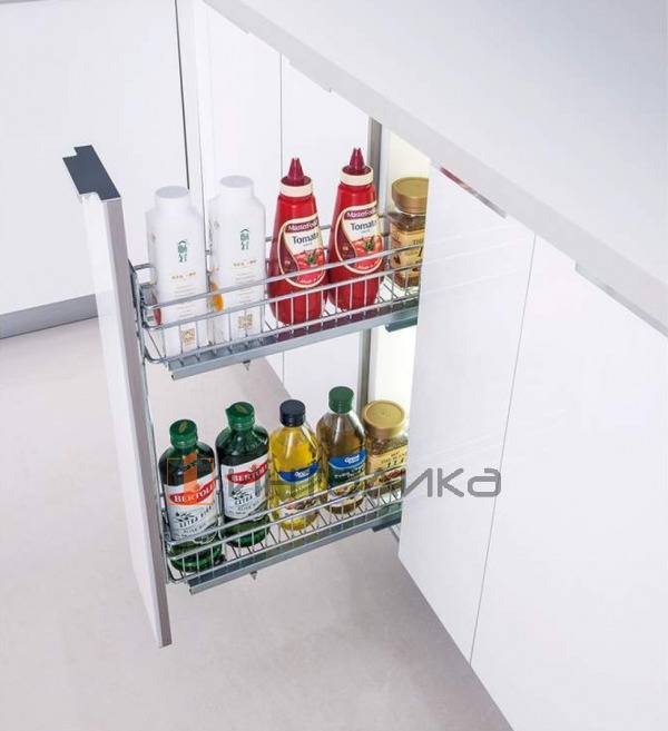 Бутылочница FIRMAX Smartline в базу 150, 107х470х543, плавное закрывание, полное выдвижение, левая, G20, хром – 2