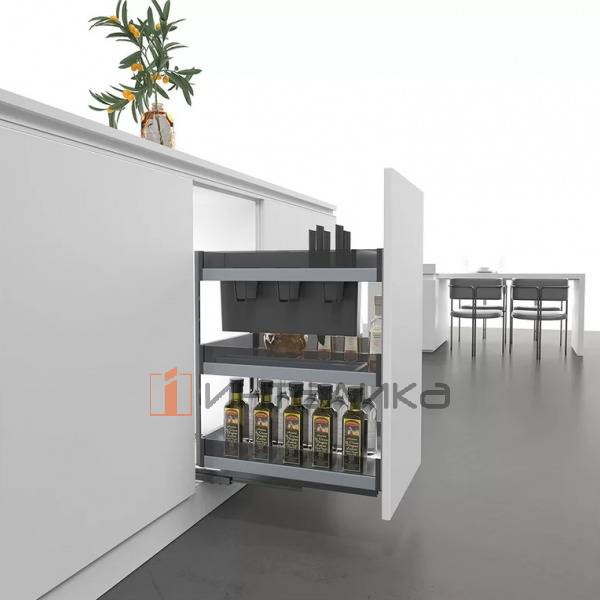 Бутылочница FIRMAX Dana в базу 400, 350х436х503, плавное закрывание, полное выдвижение, G25, антрацит – 2