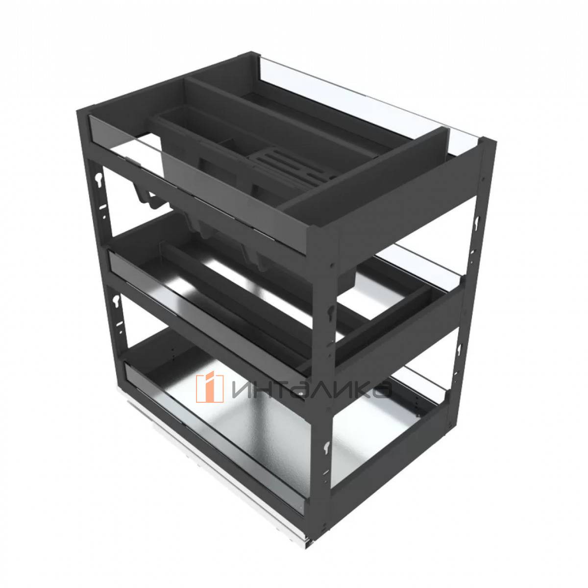 Бутылочница FIRMAX Dana в базу 300, 250х436х503, плавное закрывание, полное выдвижение, G25, антрацит
