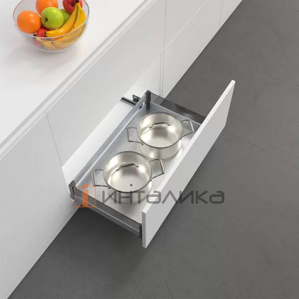 Выдвижная корзина FIRMAX Dana в базу 800, 764х436х173, плавное закрывание, полное выдвижение, антрацит – 2