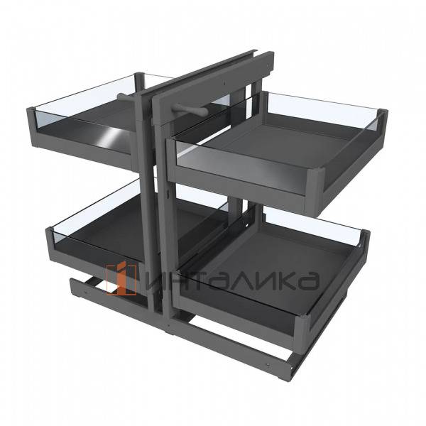 Комплект корзин для волшебного уголка FIRMAX Dana в угловую базу 800, антрацит – 2