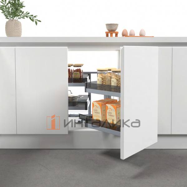 Комплект корзин для волшебного уголка FIRMAX Dana в угловую базу 800, антрацит – 3