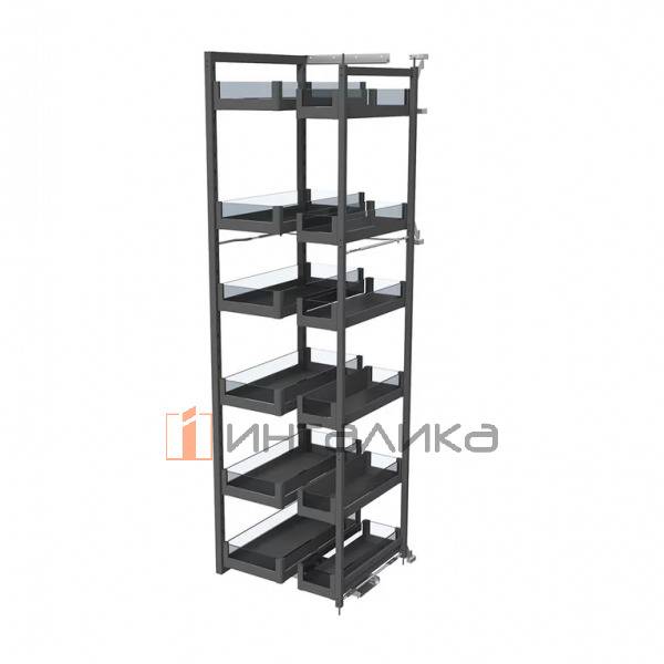 Комплект 12 корзин для выдвижного шкафа-колонны FIRMAX Dana в базу 600, 553х480х1765, антрацит – 3