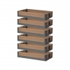 Превью Комплект 6 корзин для выдвижного шкафа-колонны FIRMAX Dana Wood в базу 400, 350х480х1800-2100, антрацит/дерево – 1