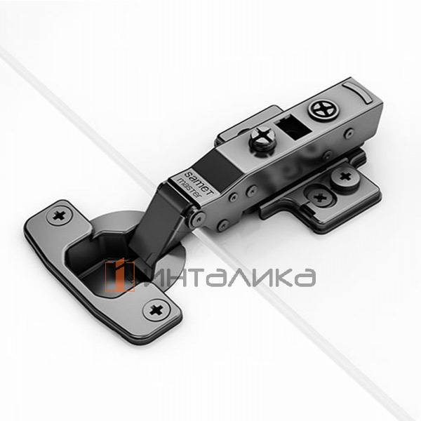 Петля SAMET Master Black 110° для дверей 16-26, накладная, Soft-Close, Click-On, ТН48, под саморез, черный – 5