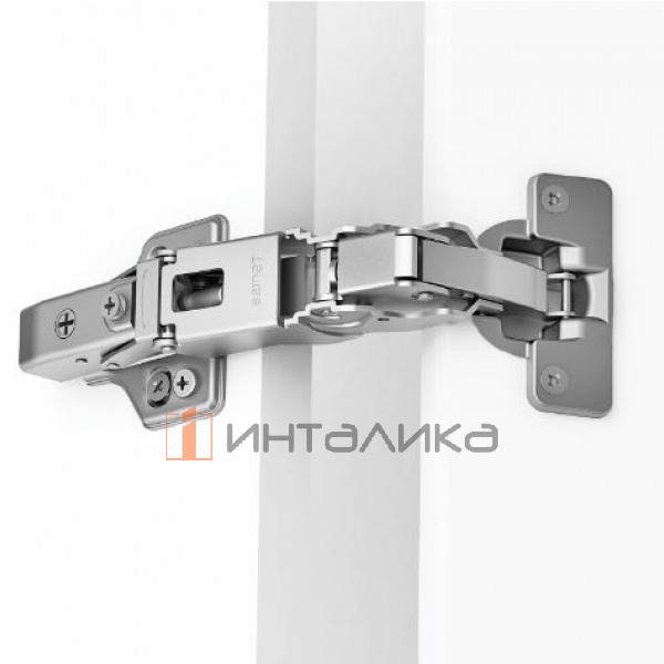 Петля SAMET Master 165° для большого угла открывания, накладная, Soft-Close, Click-On, ТН48, под саморез, никель – 4