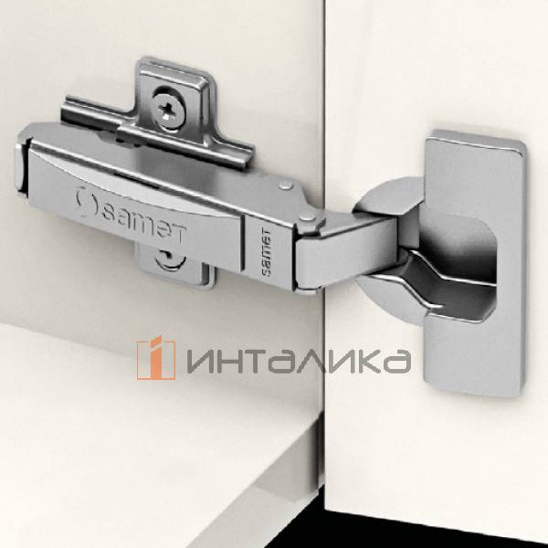 Петля SAMET StarTrack Push Open 110° без пружины, накладная, TH48 Ø35, саморез, Click-On, никель – 5