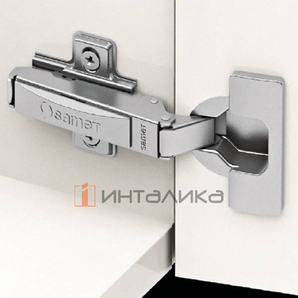 Петля SAMET StarTrack Push Open 110° без пружины, вкладная, TH48 Ø35, саморез, Click-On, никель – 5