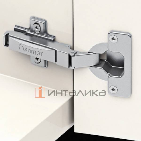 Петля SAMET StarTrack 95° для профильных фасадов 16-36, накладная, TH52 Ø40, под саморез, Click-On, никель – 5