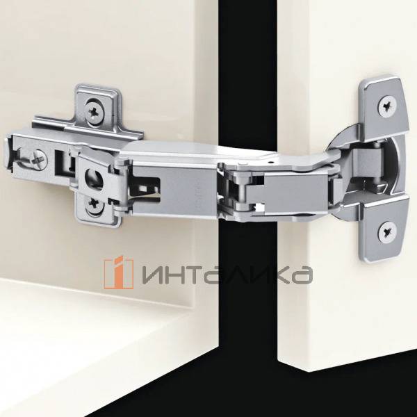 Петля SAMET StarTrack 165°, накладная, TH48 Ø35, под саморез, Click-On, никель – 6