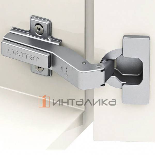 Петля SAMET StarTrack P2O 45°, без пружины, накладная, TH48 Ø35, под саморез, Click-On, никель – 4