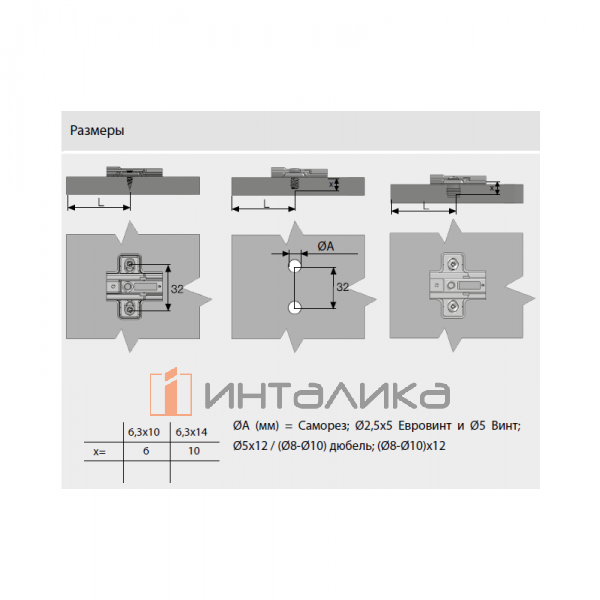 Крестовая монтажная планка SAMET StarTrack, L37, D9, с евровинтами 6,3х14, никель – 2