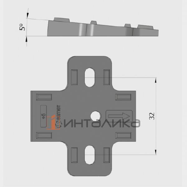 Угловая подкладка + 5° под петли SAMET Star Track / Star, серый – 2