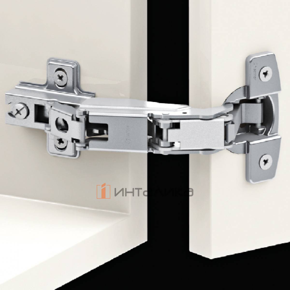 Петля SAMET Star 165°, для дверей 16-26, вкладная, TH48 Ø35, под саморез, Slide-On, никель