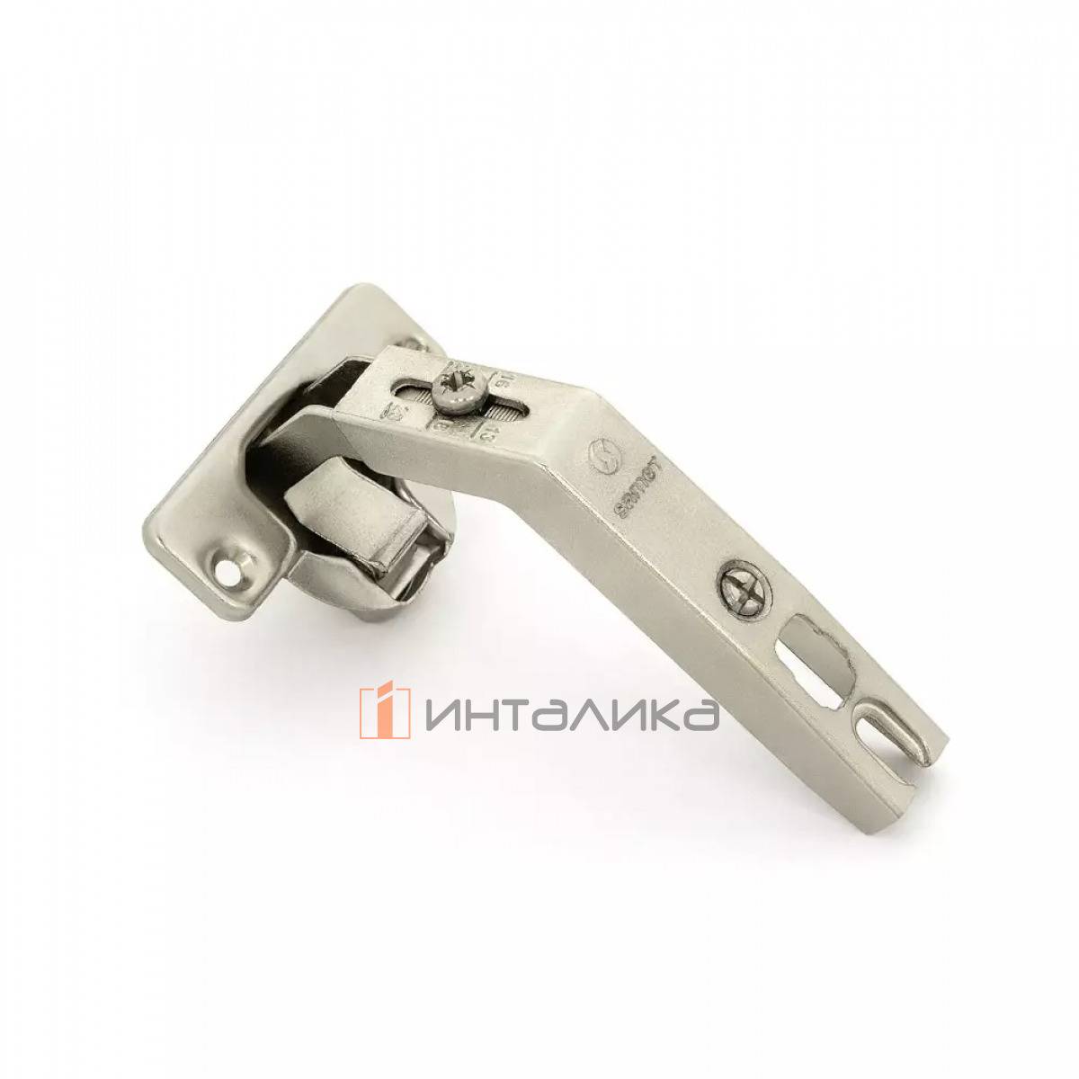 Петля SAMET Star перекидная на составную дверь, 160°, под саморез, Slide-On, никель