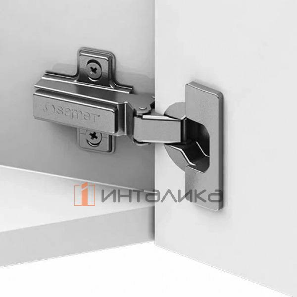Петля SAMET Star -45°, для дверей 16-26, накладная, TH48 Ø35, под саморез, Slide-On, никель – 1