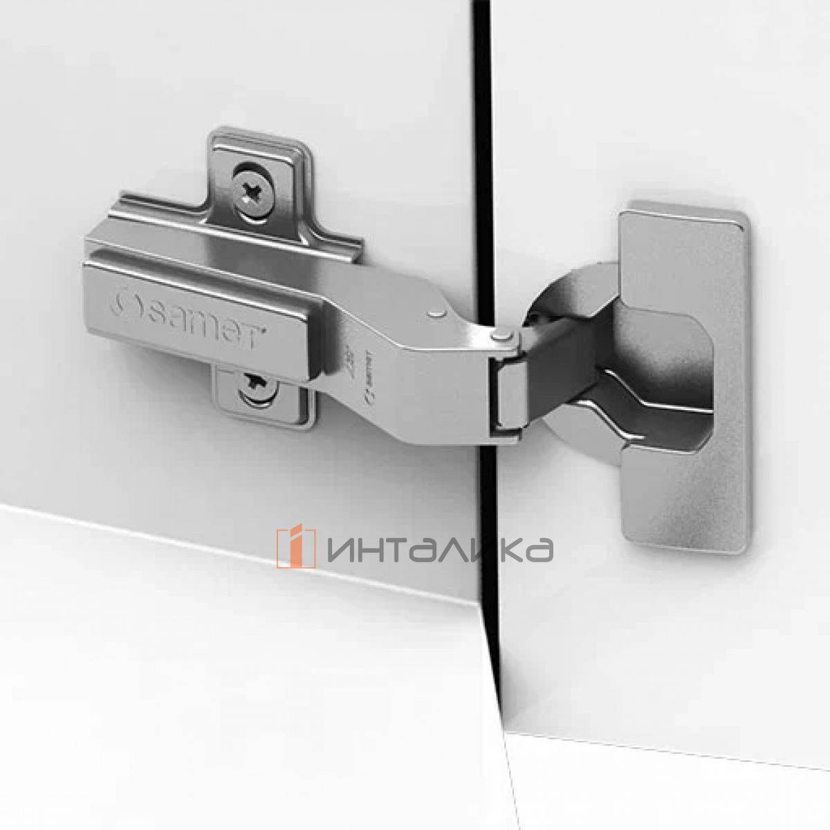 Петля SAMET Star 30°, для дверей 16-26, накладная, TH48 Ø35, под саморез, Slide-On, никель