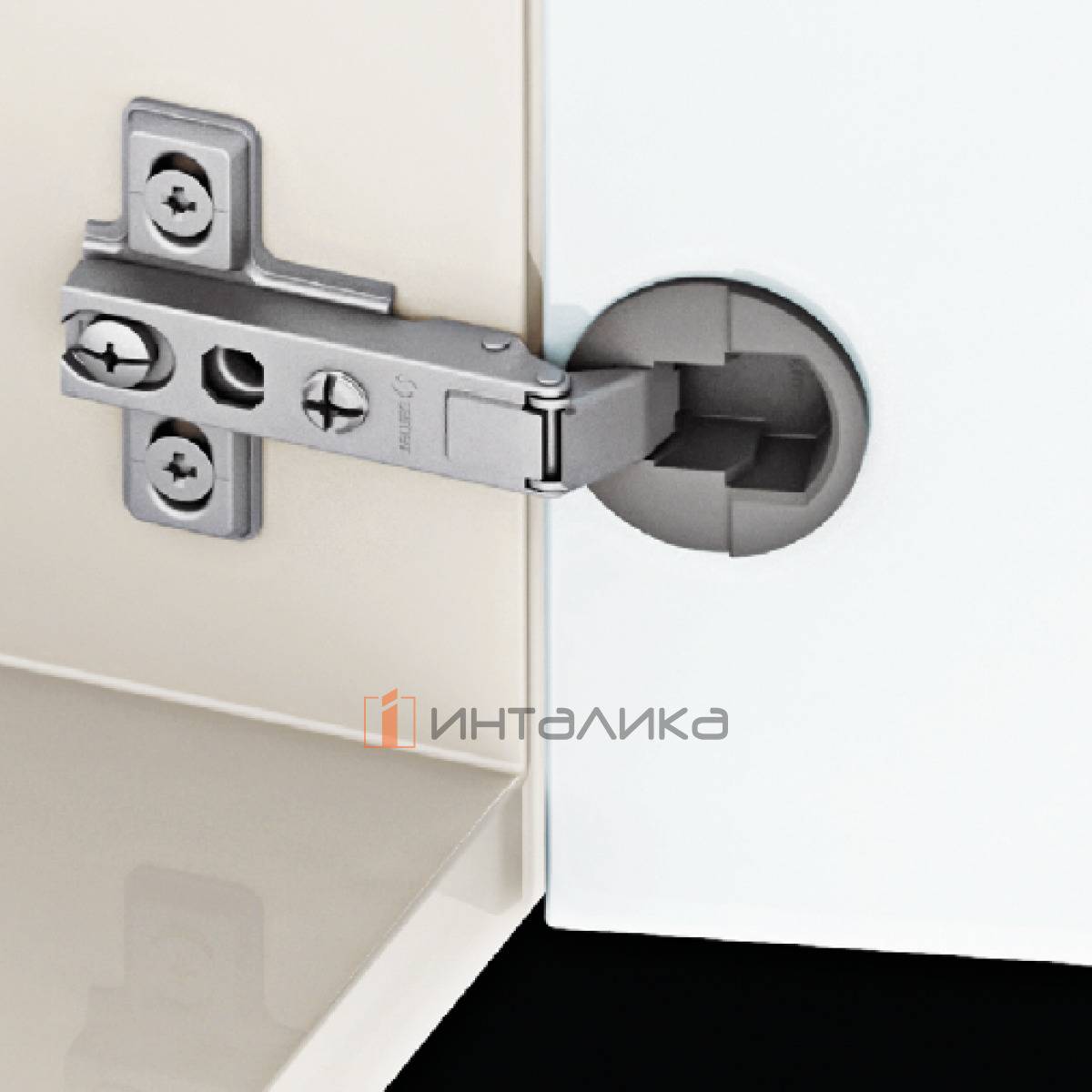 Петля SAMET Star Mini 110° для стеклянных дверей 4-7, полунакладная, Ø26, под саморез, никель