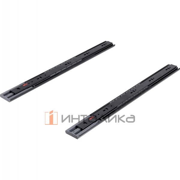 Комплект шариковых направляющих SAMET SO Class, полное выдвижение, Soft-Close, H46, NL600, G30, черный – 2