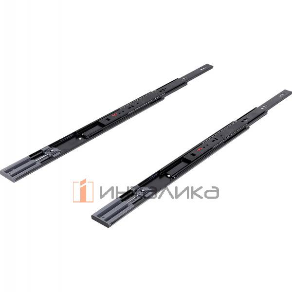 Комплект шариковых направляющих SAMET SO Class, полное выдвижение, Soft-Close, H46, NL400, G30, черный – 2