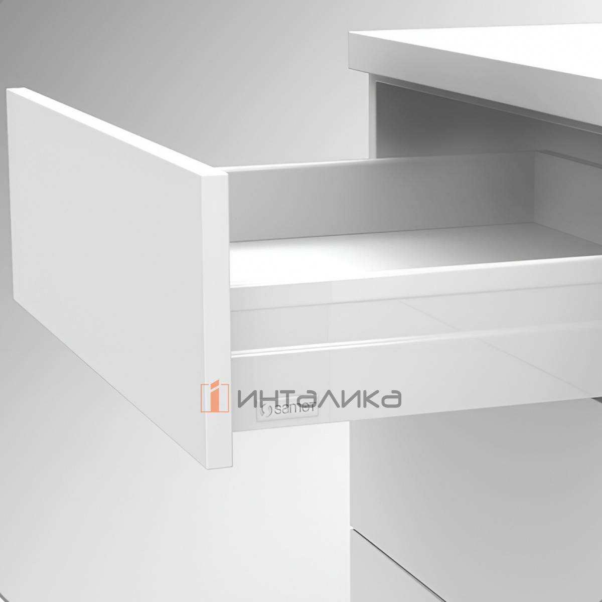 Комплект ящика SAMET Alphabox, Soft-Close, полное выдвижение, H116, NL500, G40, белый